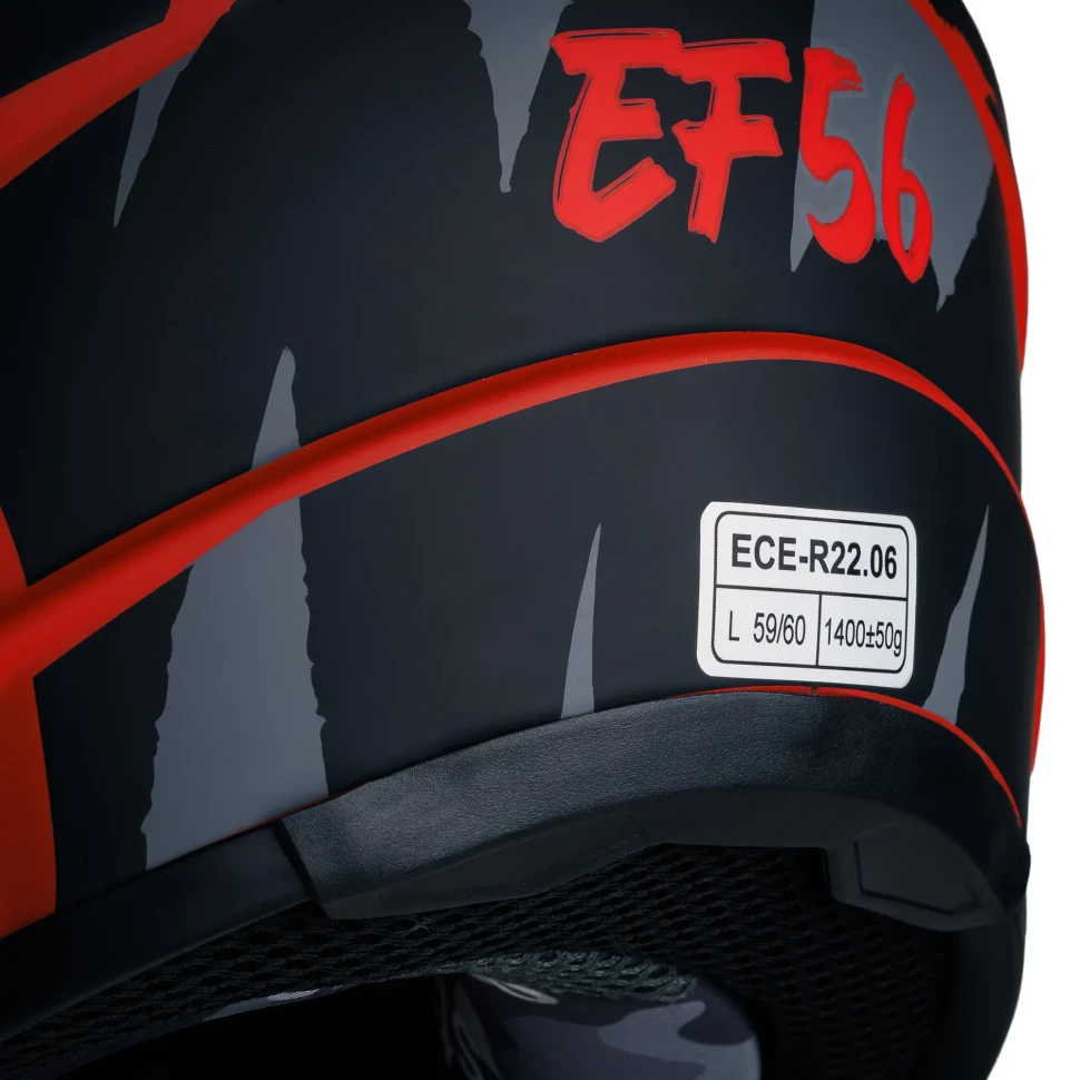Мотошлем кроссовый EF56 Base MX (красный/серый), матовый Мотошлем кроссовый EF56 Base MX (красный/серый), матовый