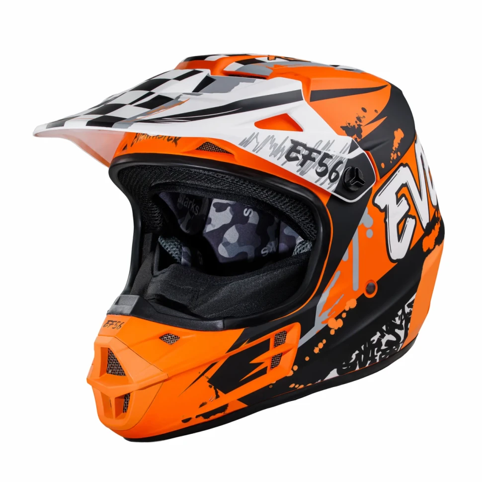 Мотошлем кроссовый EF56 Base MX (оранжевый/черный), матовый