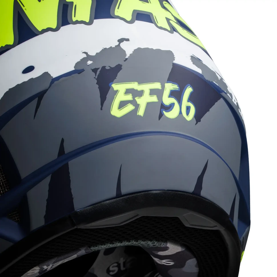 Мотошлем кроссовый EF56 Base MX (синий/белый/Hi-Viz), матовый Мотошлем кроссовый EF56 Base MX (синий/белый/Hi-Viz), матовый