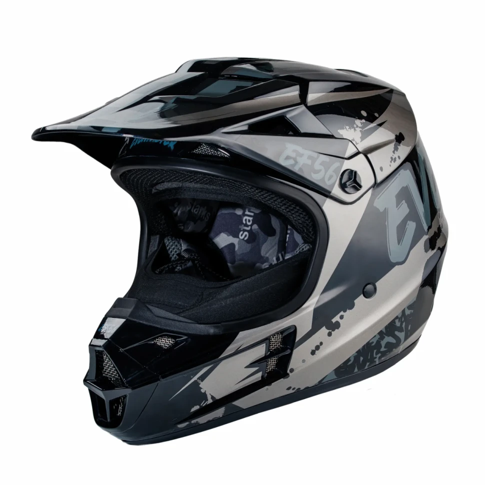 Мотошлем кроссовый EF56 Base MX (черный), глянцевый