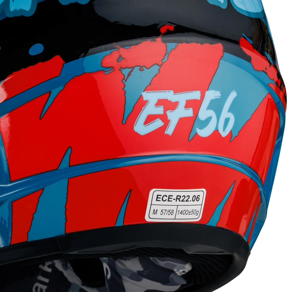 Мотошлем кроссовый EF56 Base MX (бирюза), глянцевый