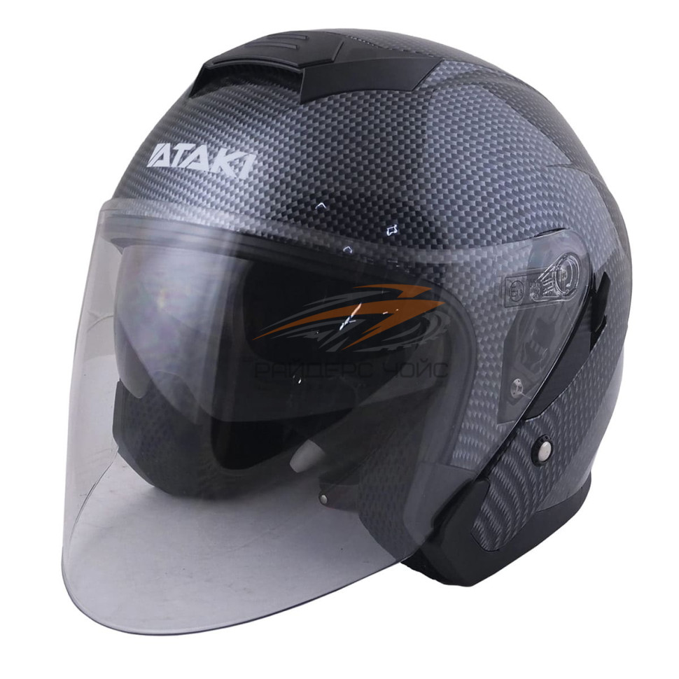 Шлем открытый со стеклом ATAKI JK526 Carbon