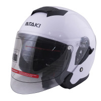 Шлем открытый со стеклом ATAKI JK526 Solid (белый), глянцевый